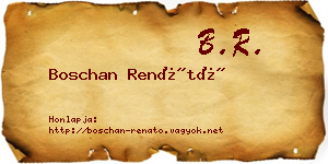 Boschan Renátó névjegykártya